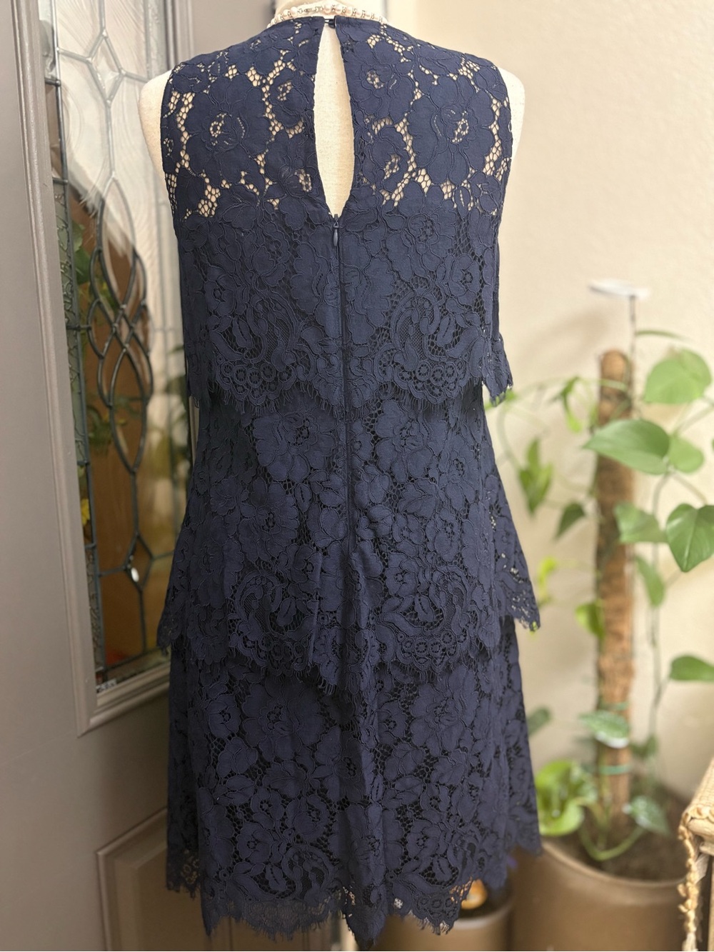Lauren Ralph Lauren Navy Lace Sleeveless Shift Dress - Picture 5 of 7